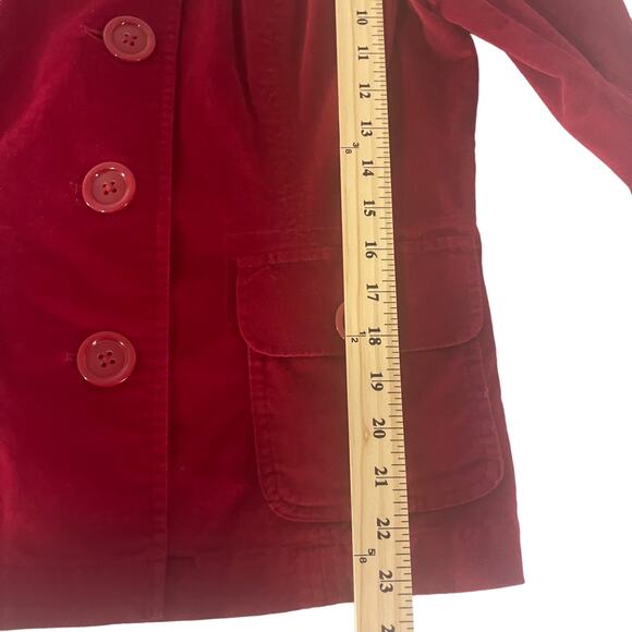 Talbots Vintage Womens Size 10 Medium Red Suede Witchy Grunge Fall Blazer Jacket - Picture 7 of 9